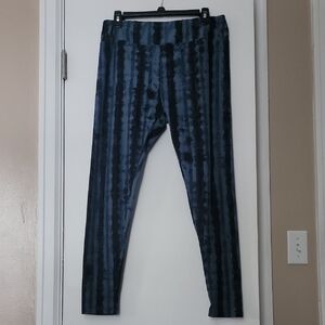 LuLaRoe Striped Blue and Black Leggings